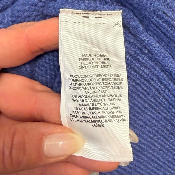 POLO Ralph Lauren Cable-Knit Wool-Cashmere Polo Sweater in Sapphire Heather - Picture 10 of 14